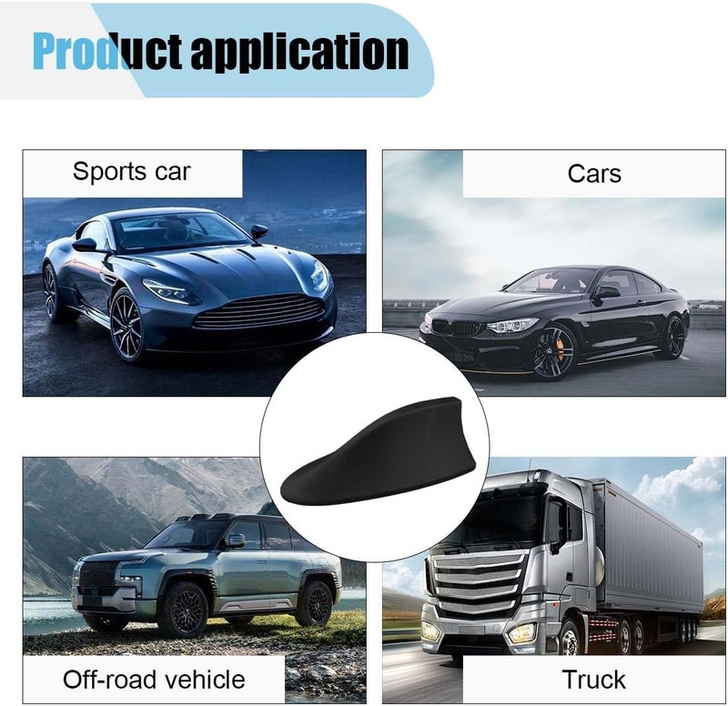 LHDOS Car Shark Fin Antenna Cover, Plastic Automotive Signal Roof Aerial Cover with Adhesive Tape, Universal Roof Mount Antenna Replacement Vehicle Decorative Cover for Car Truck SUV (Black) - Image 5